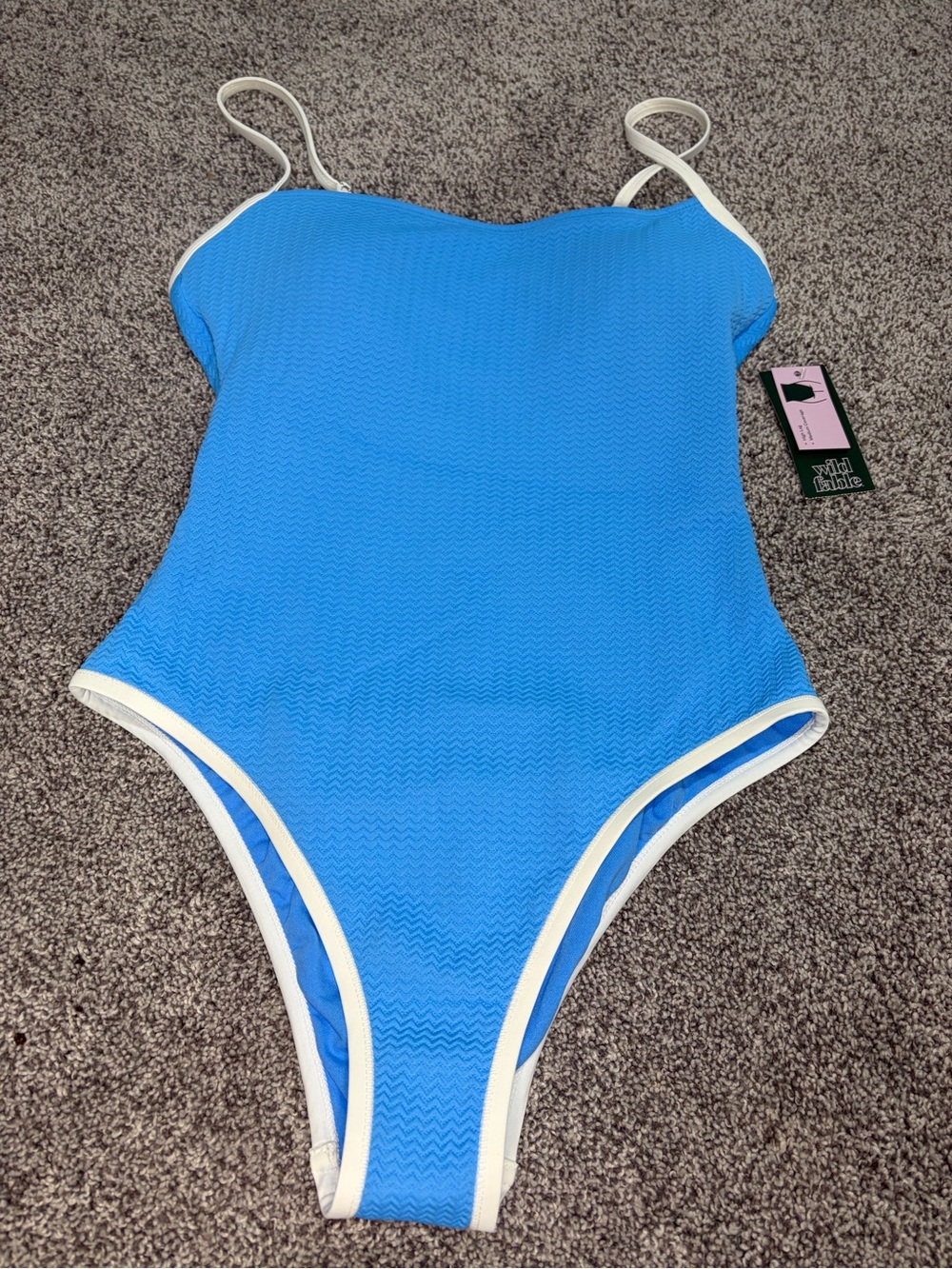 NWT Wild Fable Blue Textured One-Piece Swimsuit Size Small